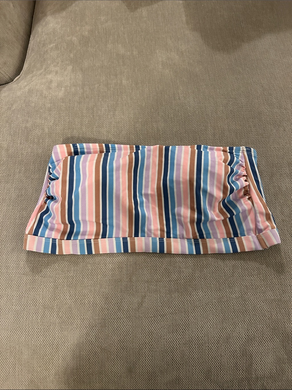 Striped Pink and Blue Plus Size Women’s Bandeau Top - Target